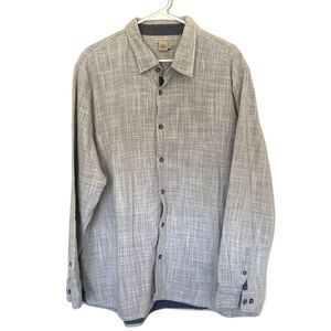 Carbon2Cobalt Men's Button‎ Down Flannel Shirt Gray Plaid Cotton Size XL